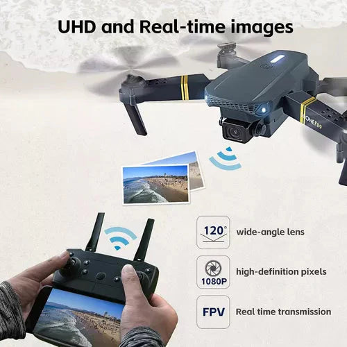 Dron Tecnología E88 FlyDron Vision + 2 BATERIAS + ESTUCHE