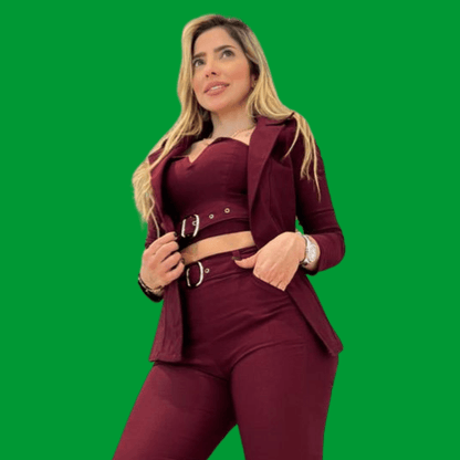 Conjunto de 3 Piezas para Mujer - Elegancia y Versatilidad en Colores Vibrantes - Mercado Andino