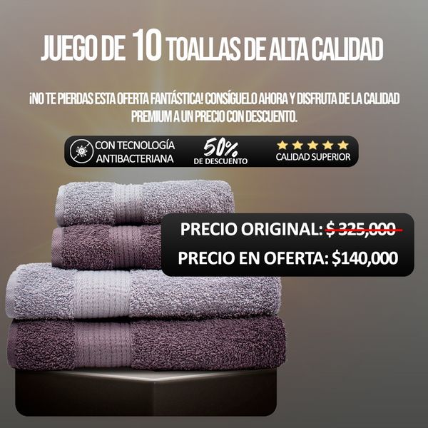 JUEGO TOALLAS TURCAS - Compra 1 Llévate 10 🎁✅