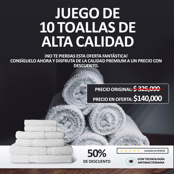 JUEGO TOALLAS TURCAS - Compra 1 Llévate 10 🎁✅