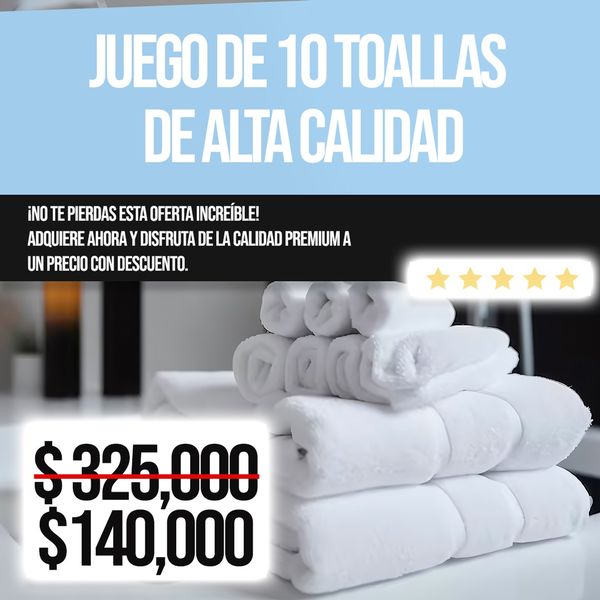 JUEGO TOALLAS TURCAS - Compra 1 Llévate 10 🎁✅