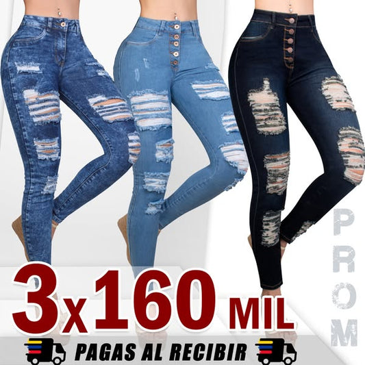 Kit de Jeans de Lujo Nivel 3 – Ultraresistentes, Moldeador y Estilizador ✨ COMPRA 1 LLÉVATE 3 SOLO HOY HASTA 23:59!!!