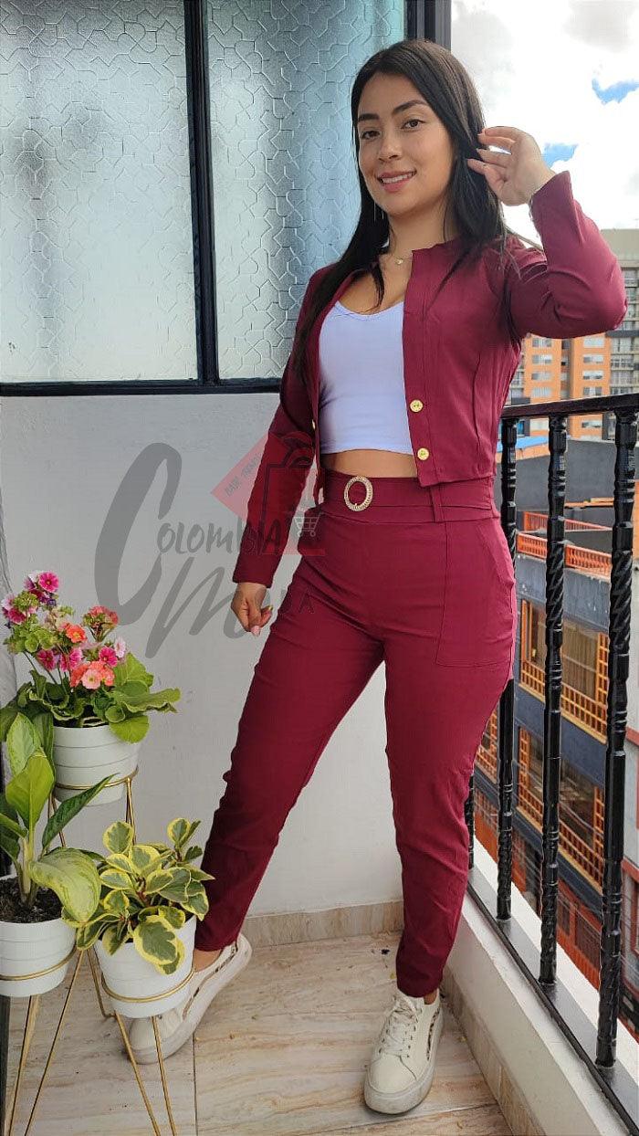 Conjunto 3 piezas blazer corto H103K - Mercado Andino