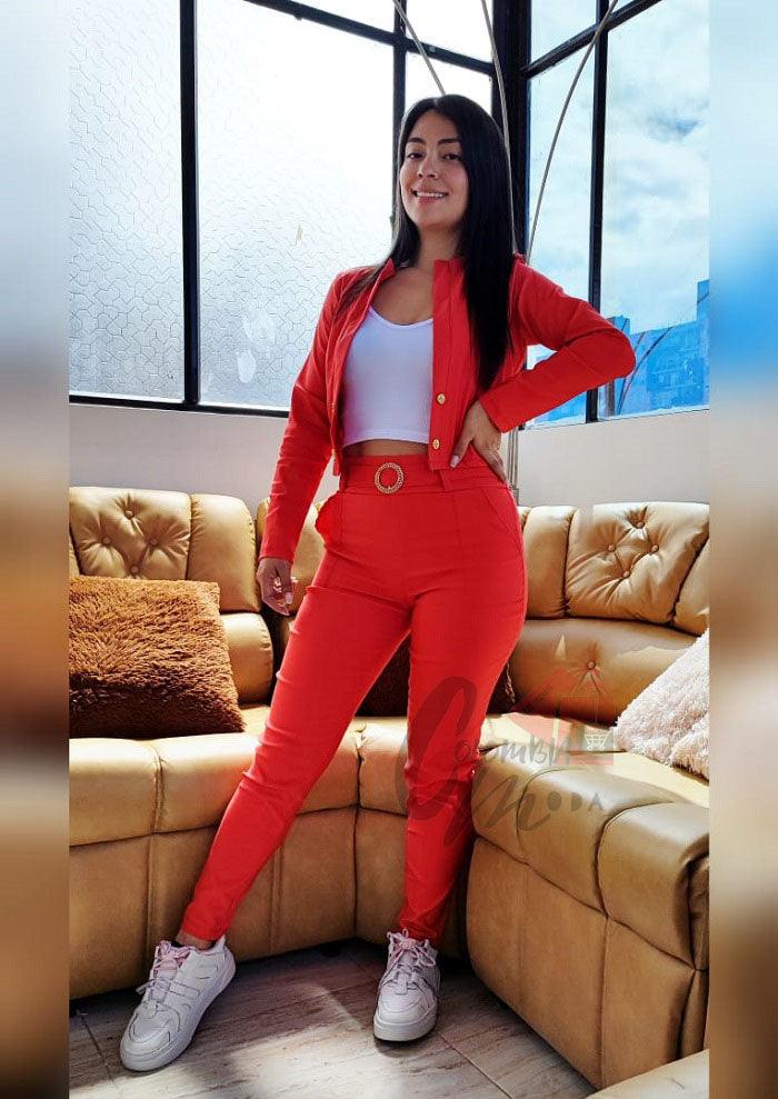 Conjunto 3 piezas blazer corto H103K - Mercado Andino
