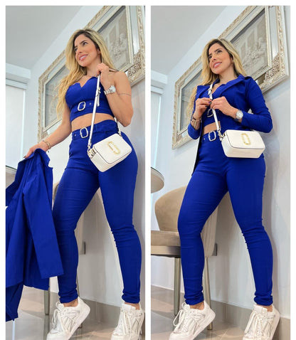 Conjunto de 3 Piezas para Mujer - Elegancia y Versatilidad en Colores Vibrantes - Mercado Andino
